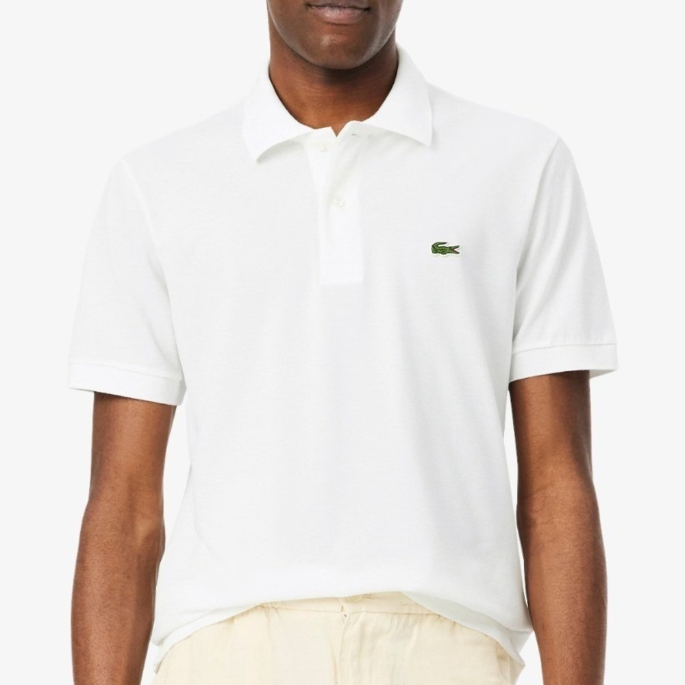 Vtg Lacoste Classic Fit Pique Polo Men XL 6 White Crocodile 100% Cotton France